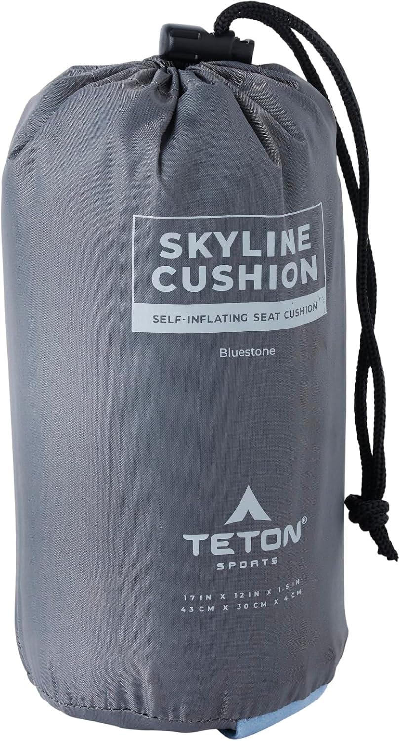 Teton Camping Seat Cushion; Stadium Seat; Office Chair; Car Pad; Inflatable, Bluestone