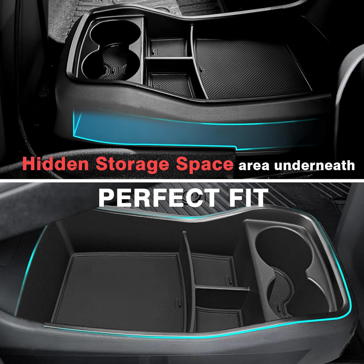 BestEvMod Lower Center Console Organizer Tray for 2024-2026 Kia EV9 (V2)