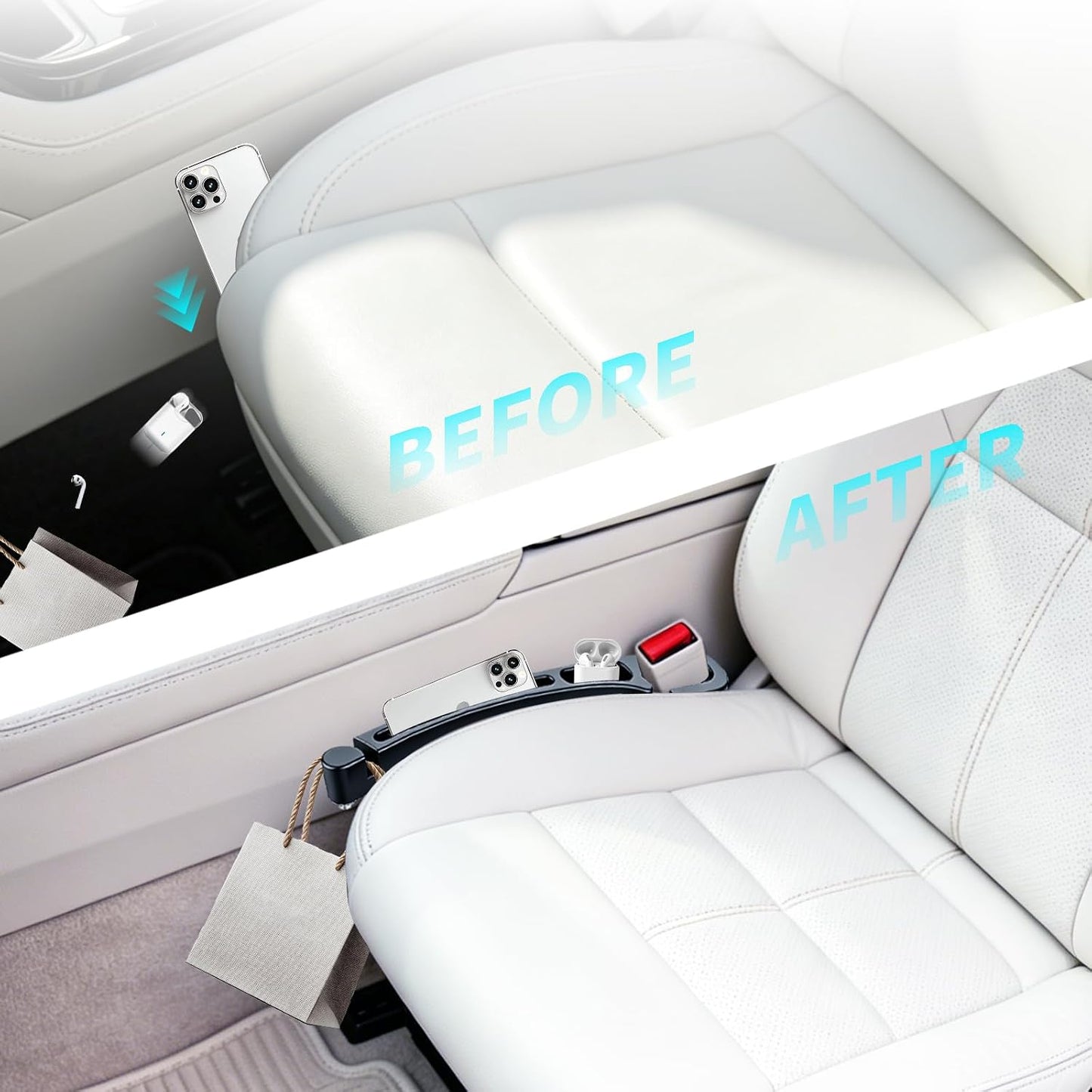 Car Seat Gap Filler 2PCS, Storage Organizer Prevents Items from Falling