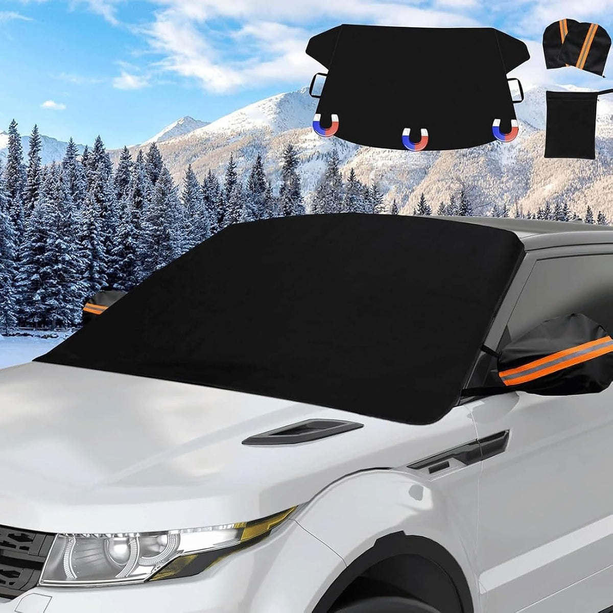 Windshield Cover for Ice and Snow for Acura MDX 2001-2019 2020 2021 2022 2023 2024 2025, Windscreen Cover Frost Protector for Winter All Weather Car Accessories,Black