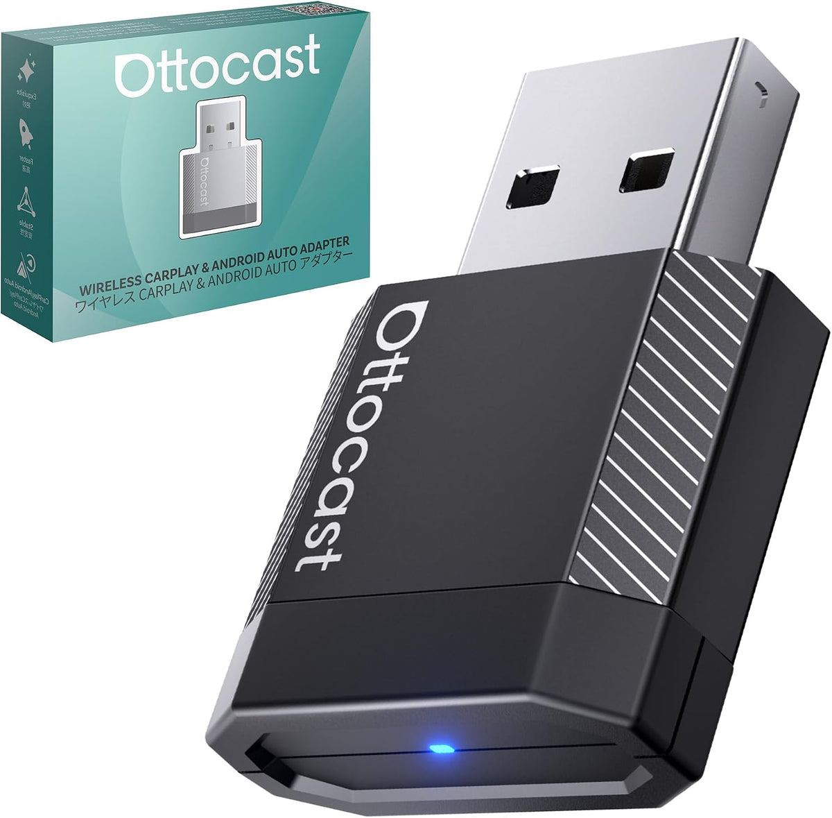 OTTOCAST Mini Nova Wireless CarPlay & Android Auto Adapter, 2026 Upgraded