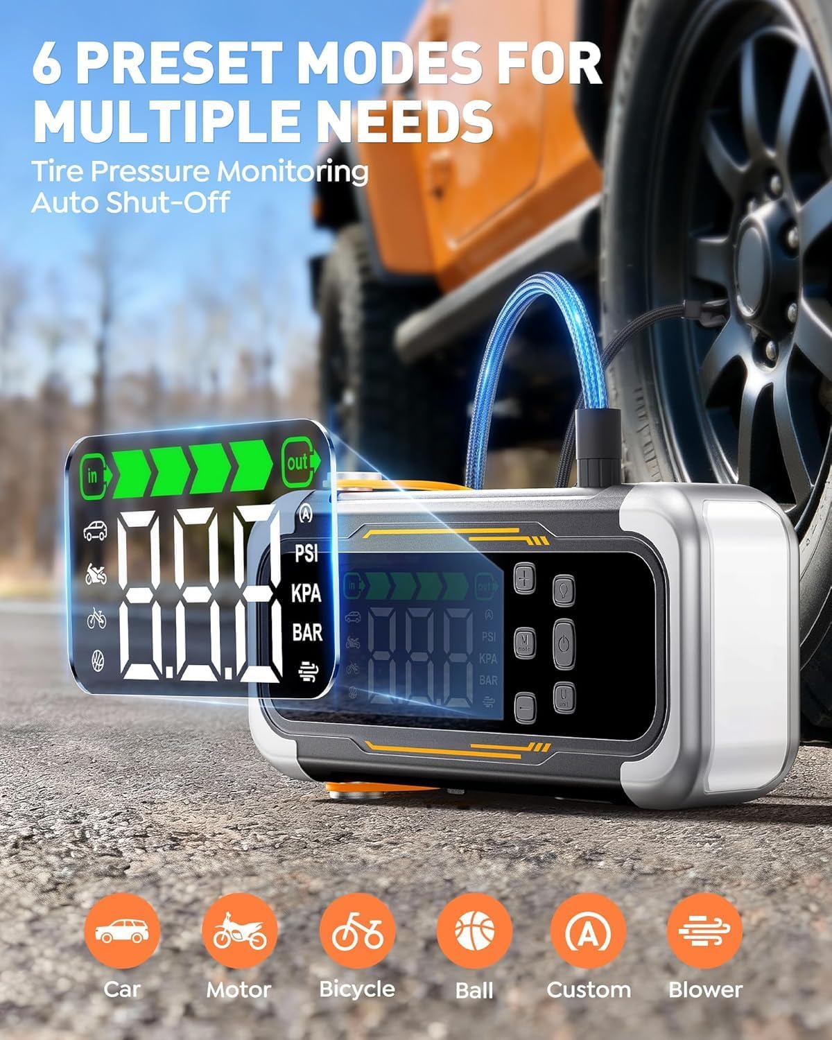 UTRAI 8000A Jump Starter with Air Compressor 150PSI & Air Blower, 30W USB C