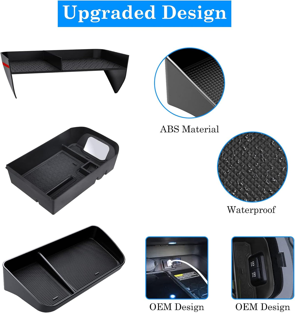 DIAMOOKY 3PCS Center Console Organizer for Toyota RAV4 2019-2025