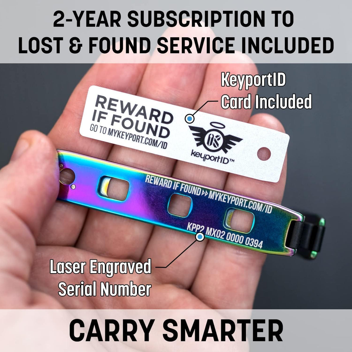 Keyport Pivot 2.0 Key Organizer - EDC Key Holder - Stainless - Iridescent