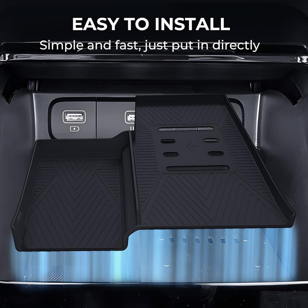 Wireless Charging Protective Mat for KIA Sorento 2026 2025 2024 2023 2022 2021, Center Console Interior Accessories Silicone Anti-Slip Wireless Charger Cover Pad for 2021-2026 Sorento, Black