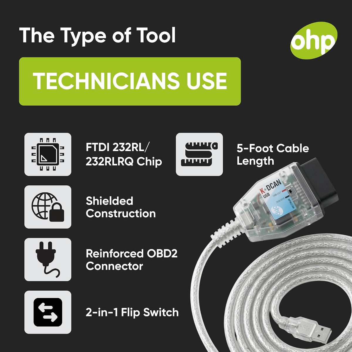 K DCAN Bimmercode USB OBD2 Cable for BMW E-Series Coding