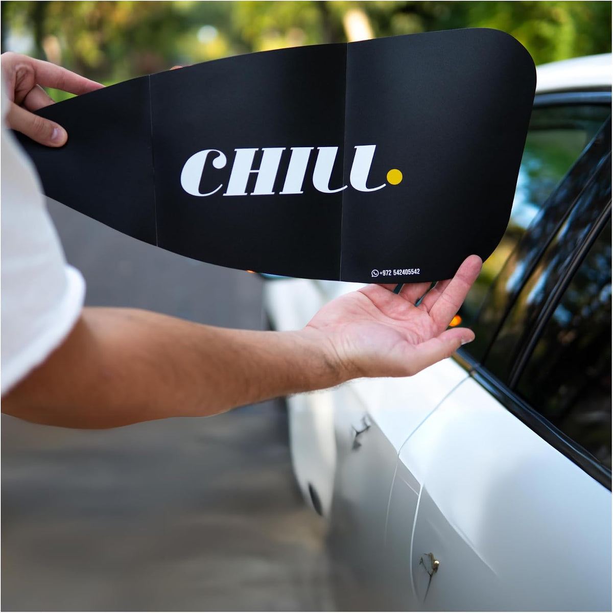 CHILL Sunshade Car Window Shades for Side Window, Perfect for Driver's car Sun Shade Side Window, Easy On and Off, Foldable Plastic (1)