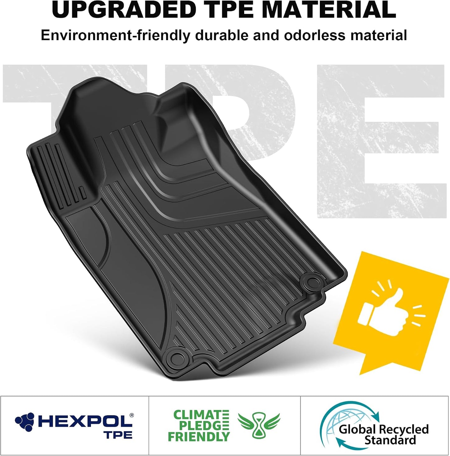 Floor Mats for 2012-2016 Honda CR-V EX & LX & SE (NOT Fit EX-L & Touring) | All Weather Protection TPE Floor Liner,1st & 2nd Row, Black