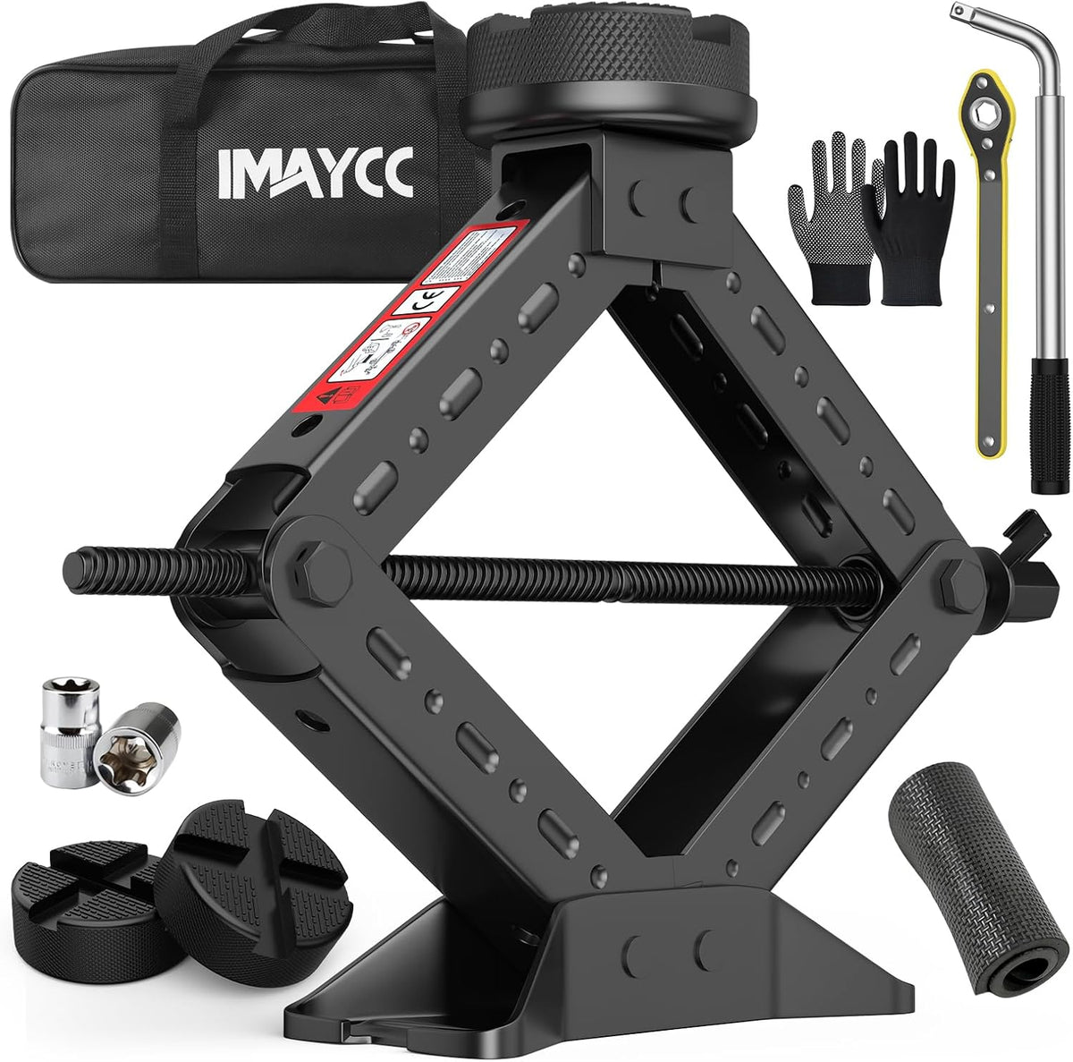 Portable Car Jack Kit 3 Ton, Heavy Duty Scissor Jack for Car, Spair Tire Jack with Ratchet Wrench, Car Emergency Kit Tool for Car SUV MPV