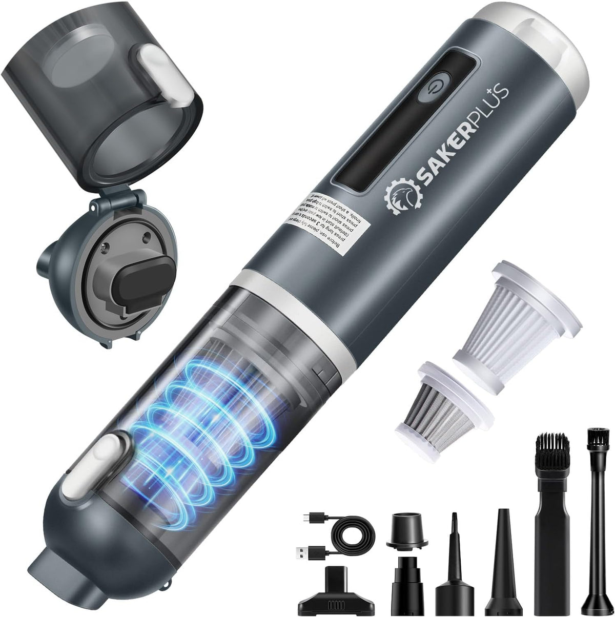 Mini Vacuum Cleaner,Cordless Car Vacuum, 4 in 1 Mini Vacuum Cleaner(Grey)