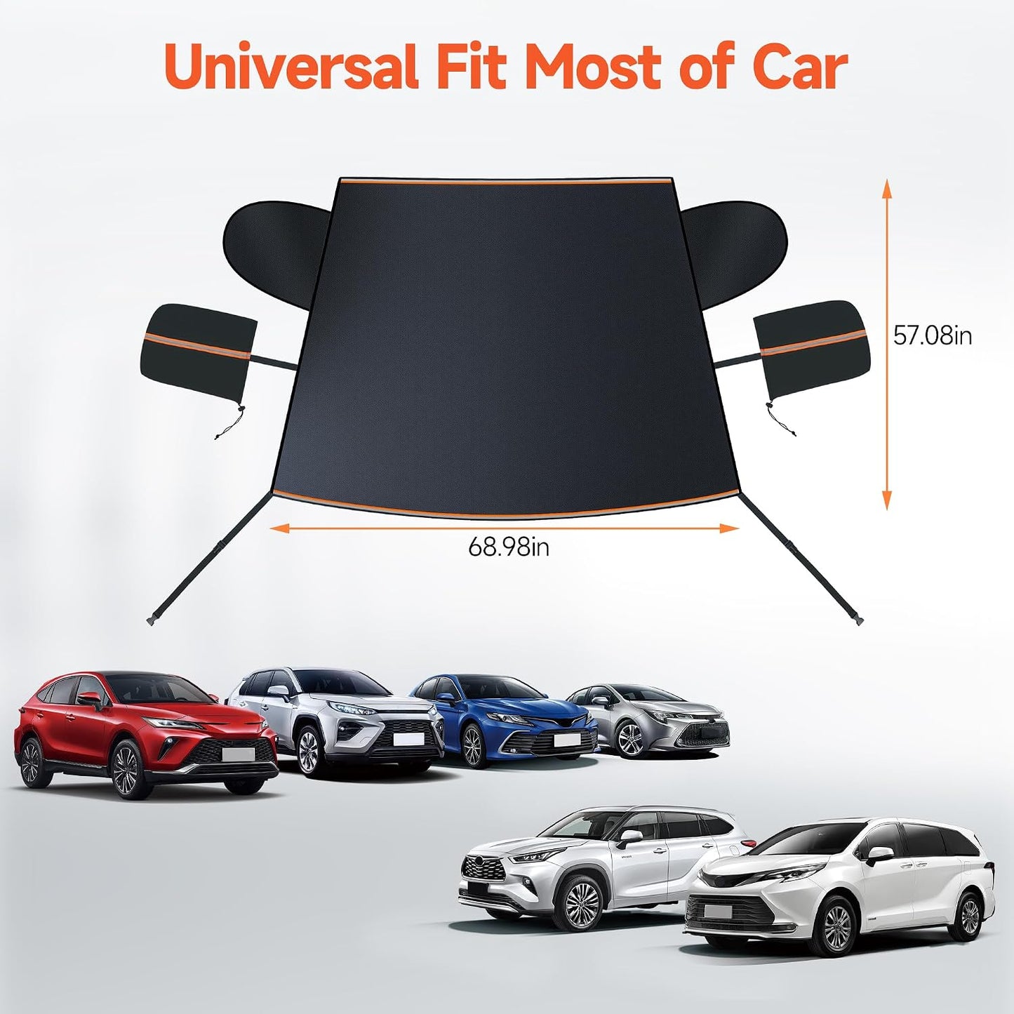Winter Windshield Covers for Ice and Snow Windshield Frost Cover for Car Heavy Duty Windshield Hail Protector 600D Car Frost and Ice Removal for Truck SUV