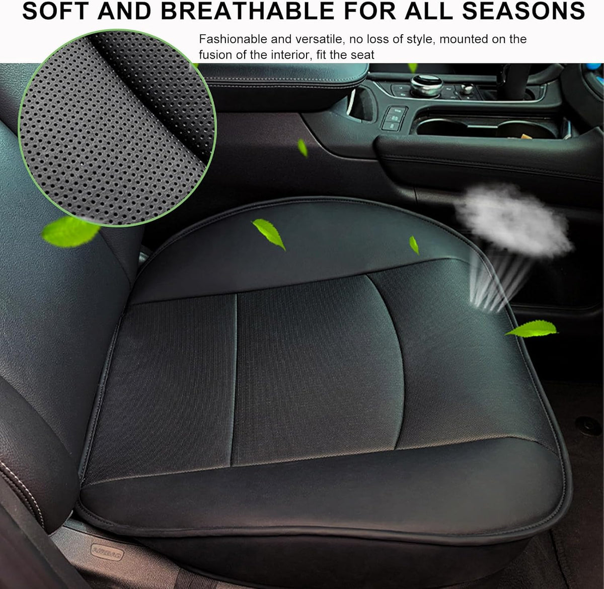Car Seat Bottom Cover, Premium PU Leather Seat Protection Without Backrest, Front Bottom Seat Cushion Covers for Most Vehicles, Universal Interior Decor Car Accessories