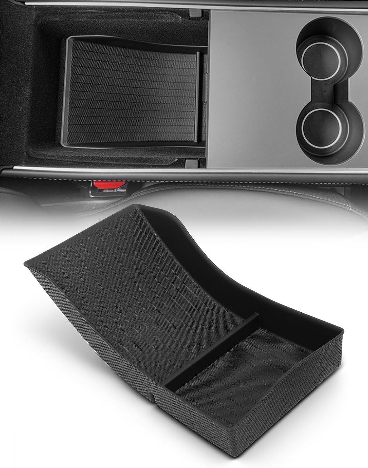 YHTAUTO Center Armrest Lower Bottom Organizer Tray for Tesla