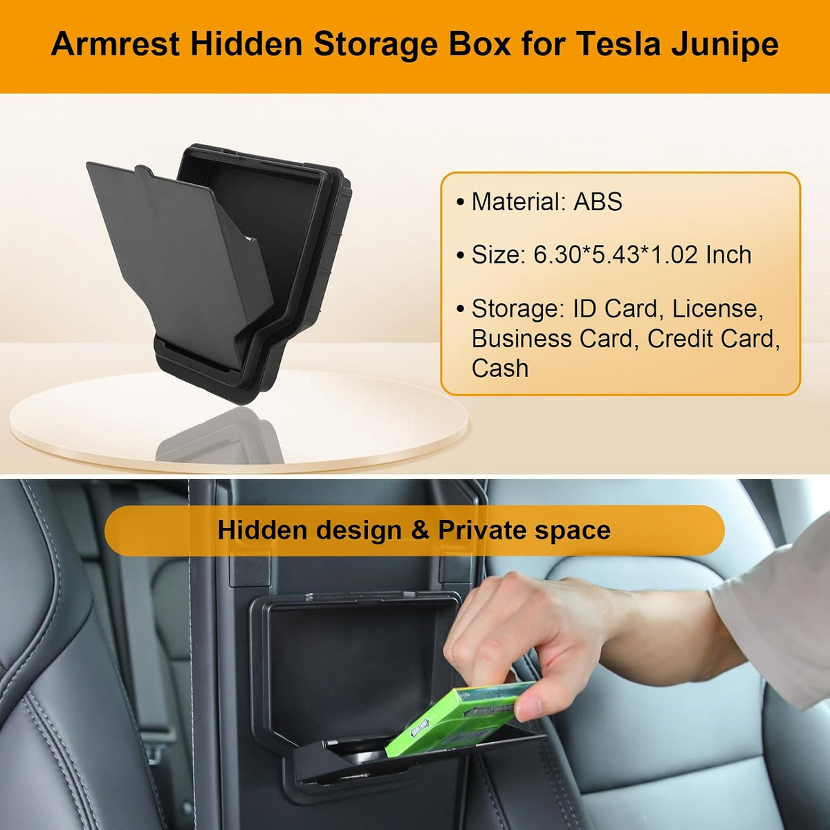 BANKKY 5PCS Center Console Organizer Tray for Tesla Model Y Juniper 2025 2026 Accessories Underseat Armrest Storage Cup Holder Hidden Compartment for Family Travel Kids Daily Commute Road Trips