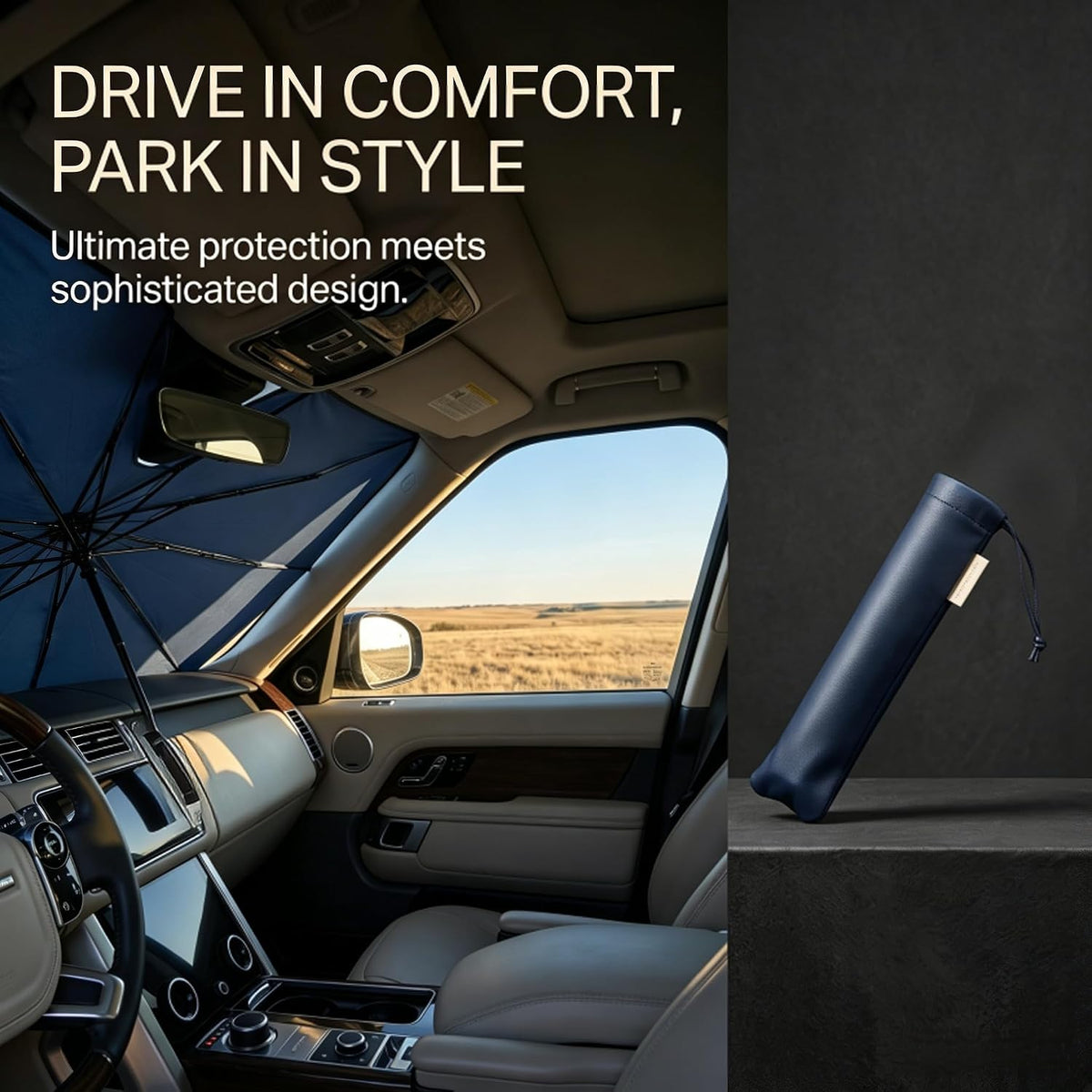 Foldable Car Windshield Sun Shade Umbrella UV Block Medium 55" x 31"
