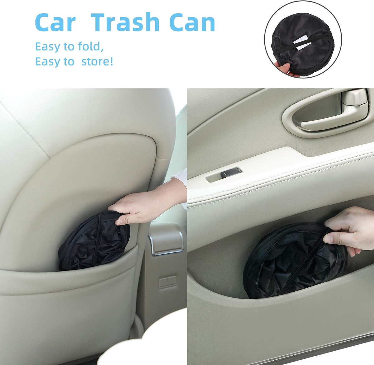 BBTO Collapsible Trash Can, Pop up Car Trash Can, Waterproof