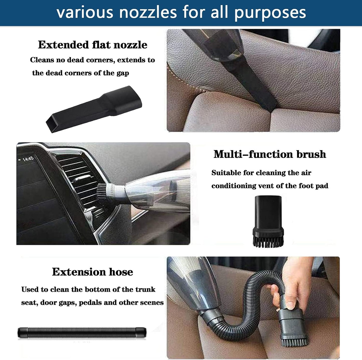 Emergency Roadside Kit with Jumper Cables Kit for Car, Safety Car Kits | Car Emergency Kit High Power Handheld Vacuum, Warning Triangle, Safety Hammer, Tow Rope, Gifts for New Drivers
