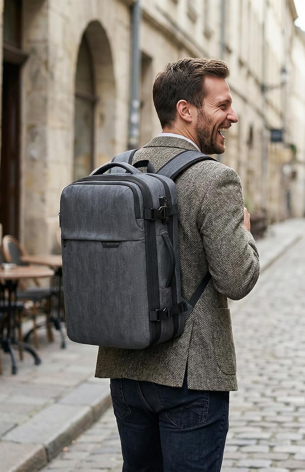 Vacuum Seal Travel Backpack 45L with Pump - Expandable Air Compression System, Water-Resistant Business TSA Lock, Laptop Backpack, Carry-On Suitcase Luggage, Gifts for Men