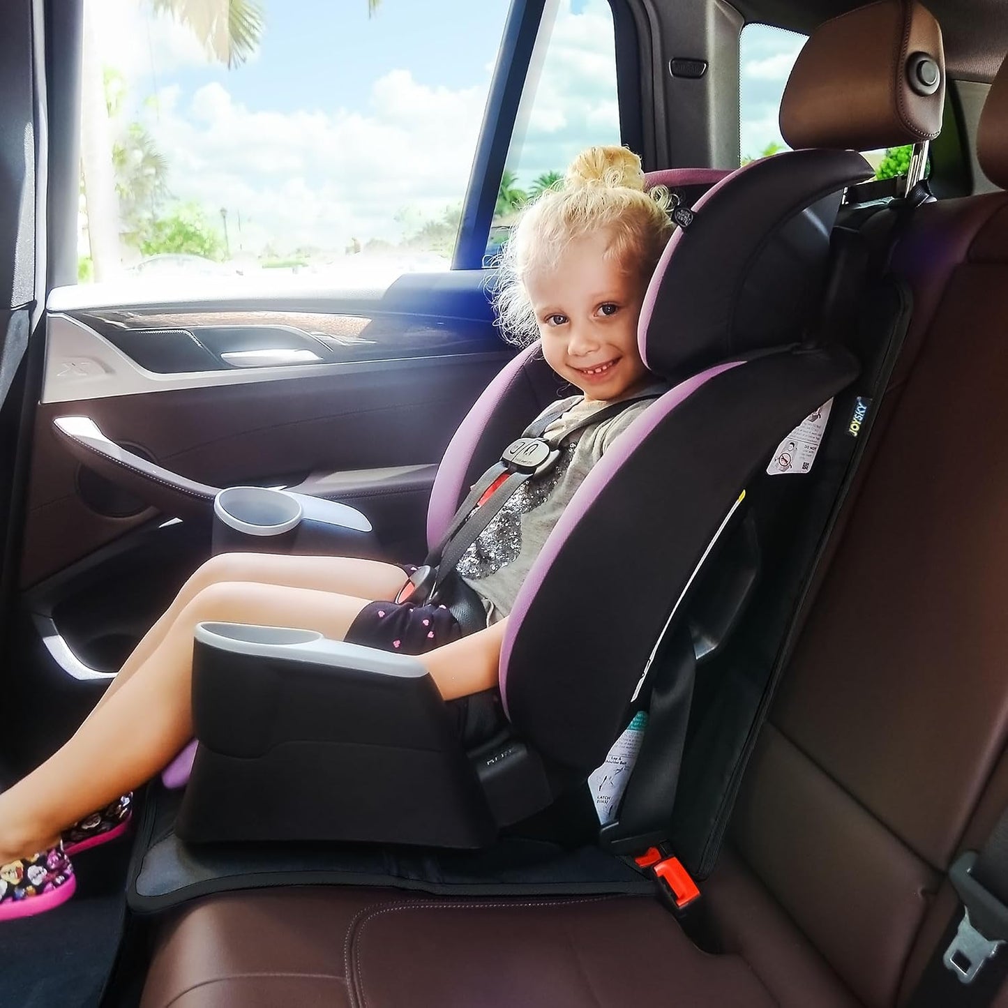 JOYSKY Trunk Organizer and Car Seat Protectors 2 Pack, Space-saving Hanging Car Organizer, Large Seat Cover Protectors, Road TripAccessories