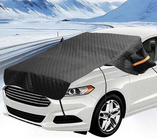 Windshield Cover for Ice and Snow, Heavy Duty 600D Oxford Fabric, Winter Car Accessories, 3-in-1 Car Windshield, Hood and Side Mirror Cover Protector for Universal Compact Cars, SUV, MPV and Sedans