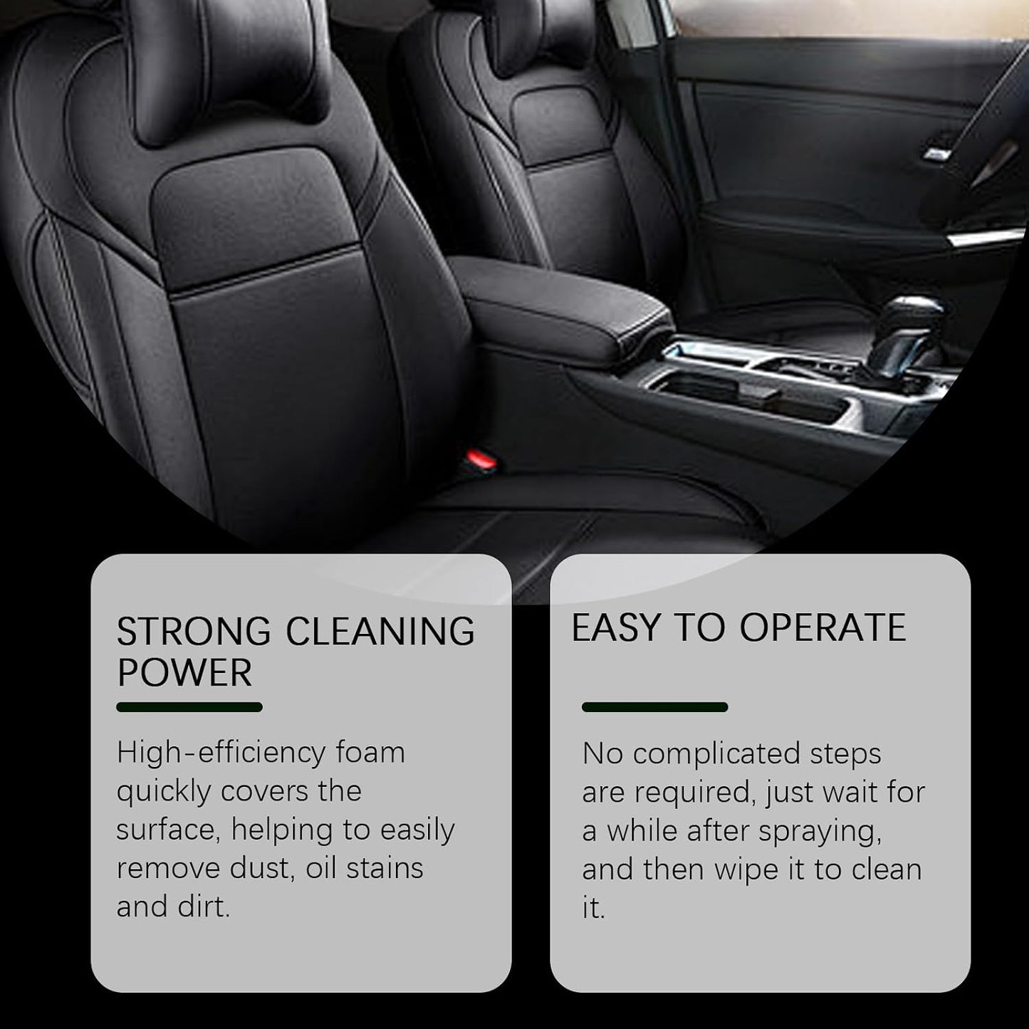 Auto Parts Multi-Purpose Foam Cleaner,Household Car Interior Maintenance Decontamination Solution for Leather, Plastic, Fabric Seats & Dashboards | Quick Stain Remover | Fresh Lemon Scent | 4 Oz