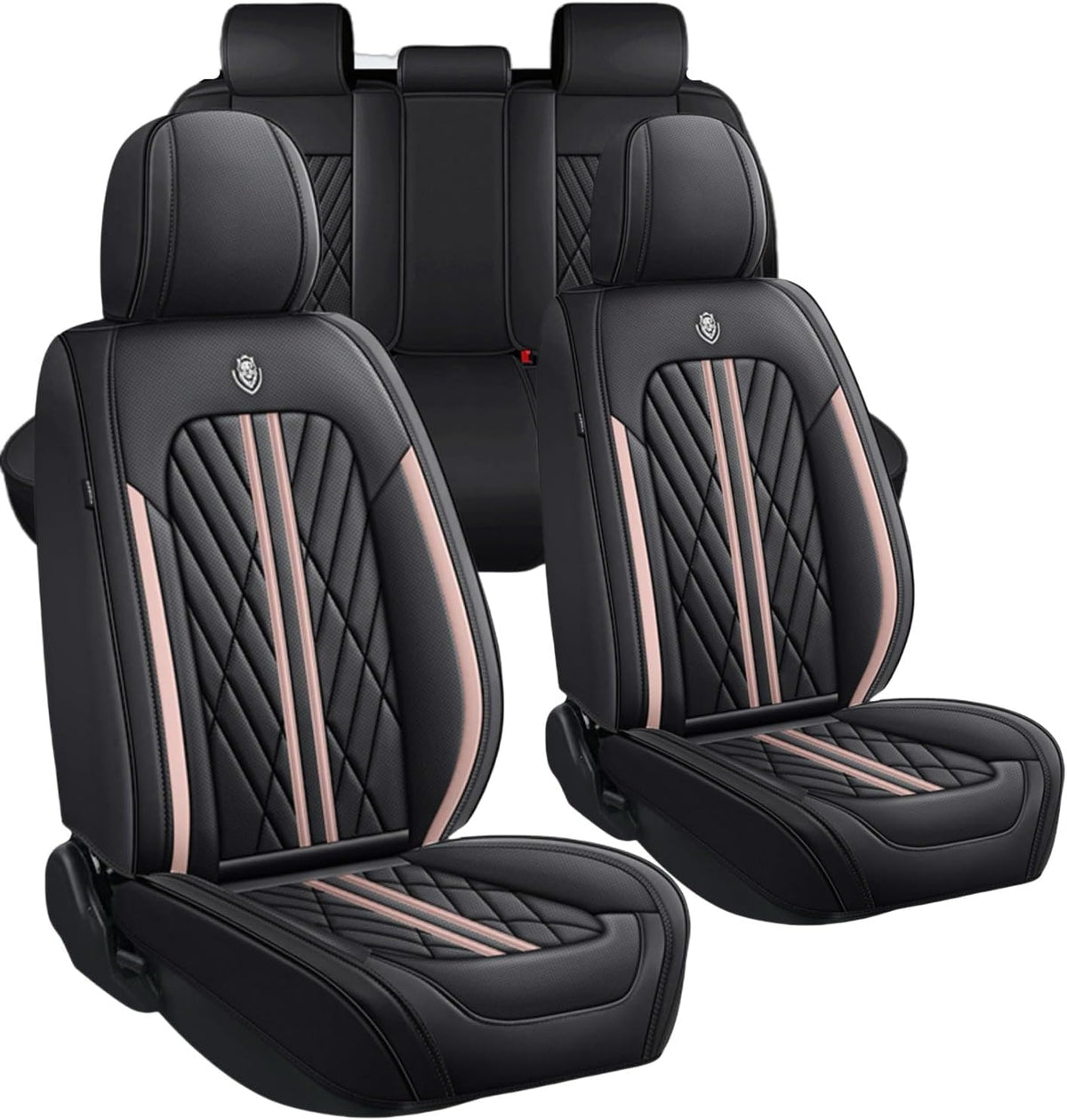 Premium Nappa Leatherette Car Seat Cover Set Custom Fit for Honda CR-V CRV 2000-2023 2024 2025 2026 Water-Proof Breathable Faux Leather Seat Cushion Protectors (Full Set 5 Seats,Black Blue)