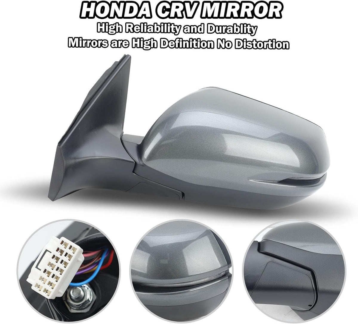 Driver Side Mirror for Honda CR-V 2017-2022（Modern Steel Metallic）