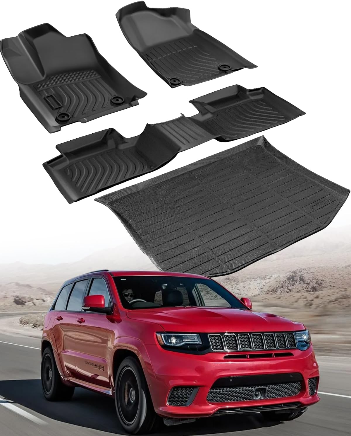 CreekT® for Jeep Grand Cherokee Floor Mats 2011-2021 & 2022 WK (Not for L) | All-Weather Waterproof Car Floor Mats & Cargo Liner for Jeep Grand Cherokee Accessories 2011-2017 2018 2019 2020 2021 2022