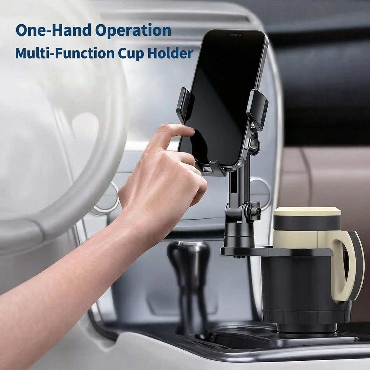 2 in 1 Cup Holder Phone Holder, Phone Holders for Your car cupholder