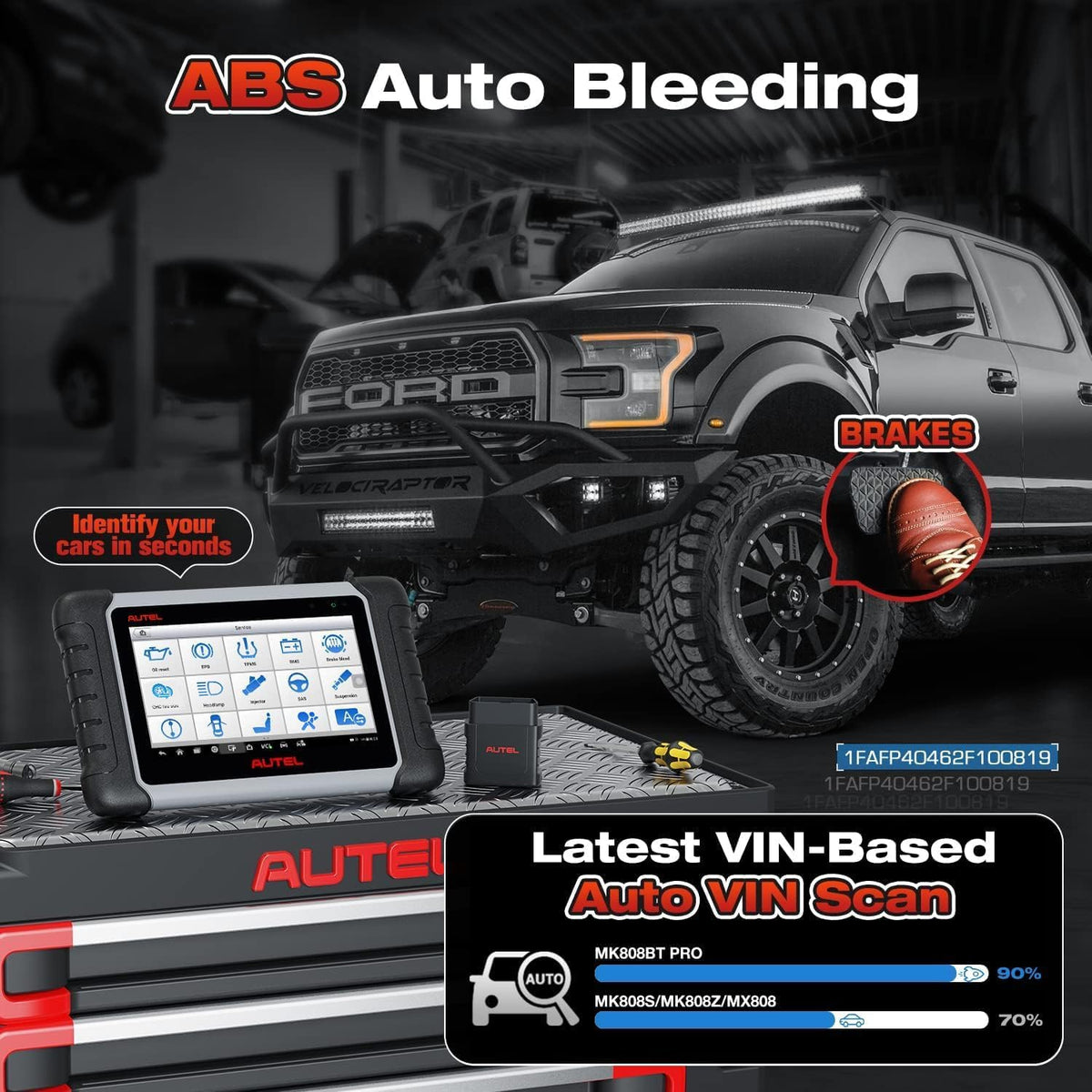 Autel MaxiCOM MK808BT PRO Scanner, V2.0 Bidirectional Diagnostic as MK900BT