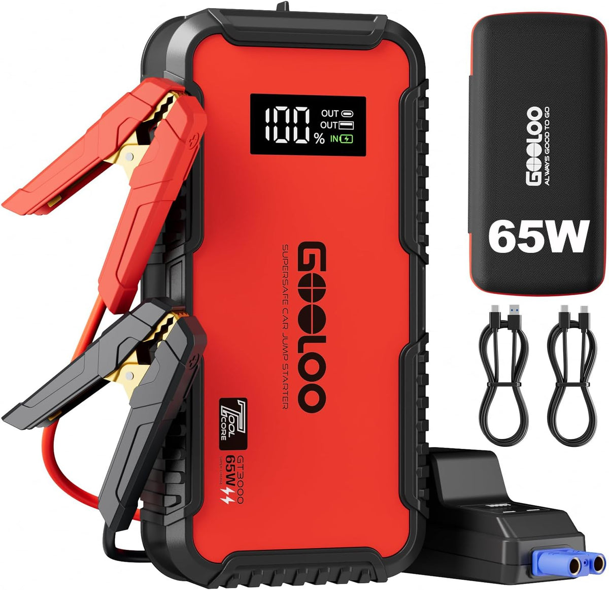 GOOLOO GT3000 Jump Starter - 12V 3000A Battery Jumper Starter Portable