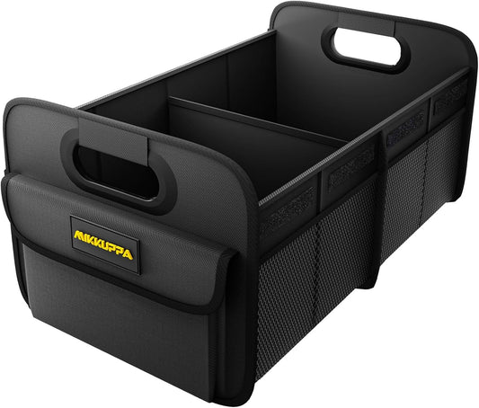 MIKKUPPA Car Trunk Organizer - 70L Collapsible Trunk Organizer for Groceries, Car Storage Organizers for SUV Auto Truck Van with Non Slip Bottom (Black)