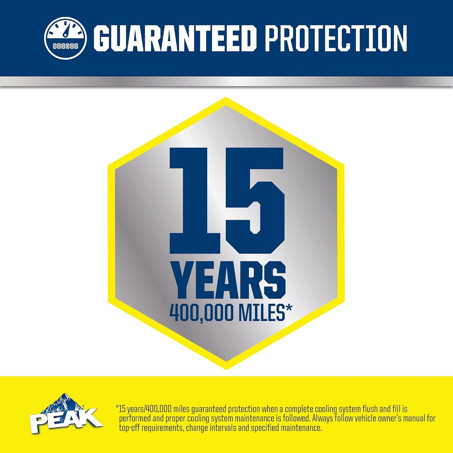 PEAK OET Extended Life Yellow 50/50 Prediluted Antifreeze/Coolant for North American Vehicles, 1 Gal.