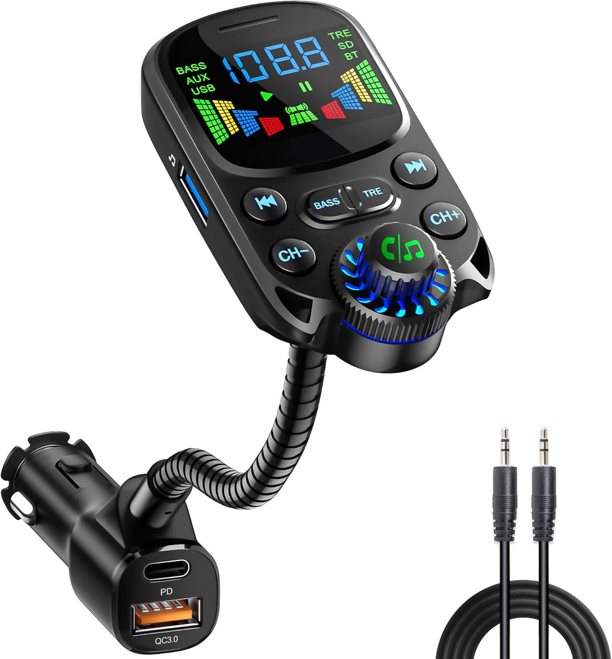 Bluetooth 5.3 FM Transmitter for Car Bluetooth Car Adapter