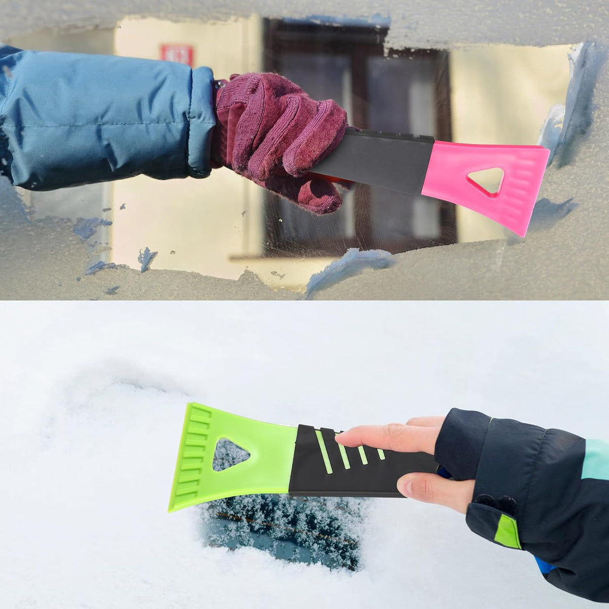 Frienda 6 Pcs Plastic Ice Scrapers for Car Freezer Frost Remover Scoop Auto Windshield Scraper Freezer Defrost Ice Shovel for Car Windshield Cleaning Tool Winter Auto Accessories