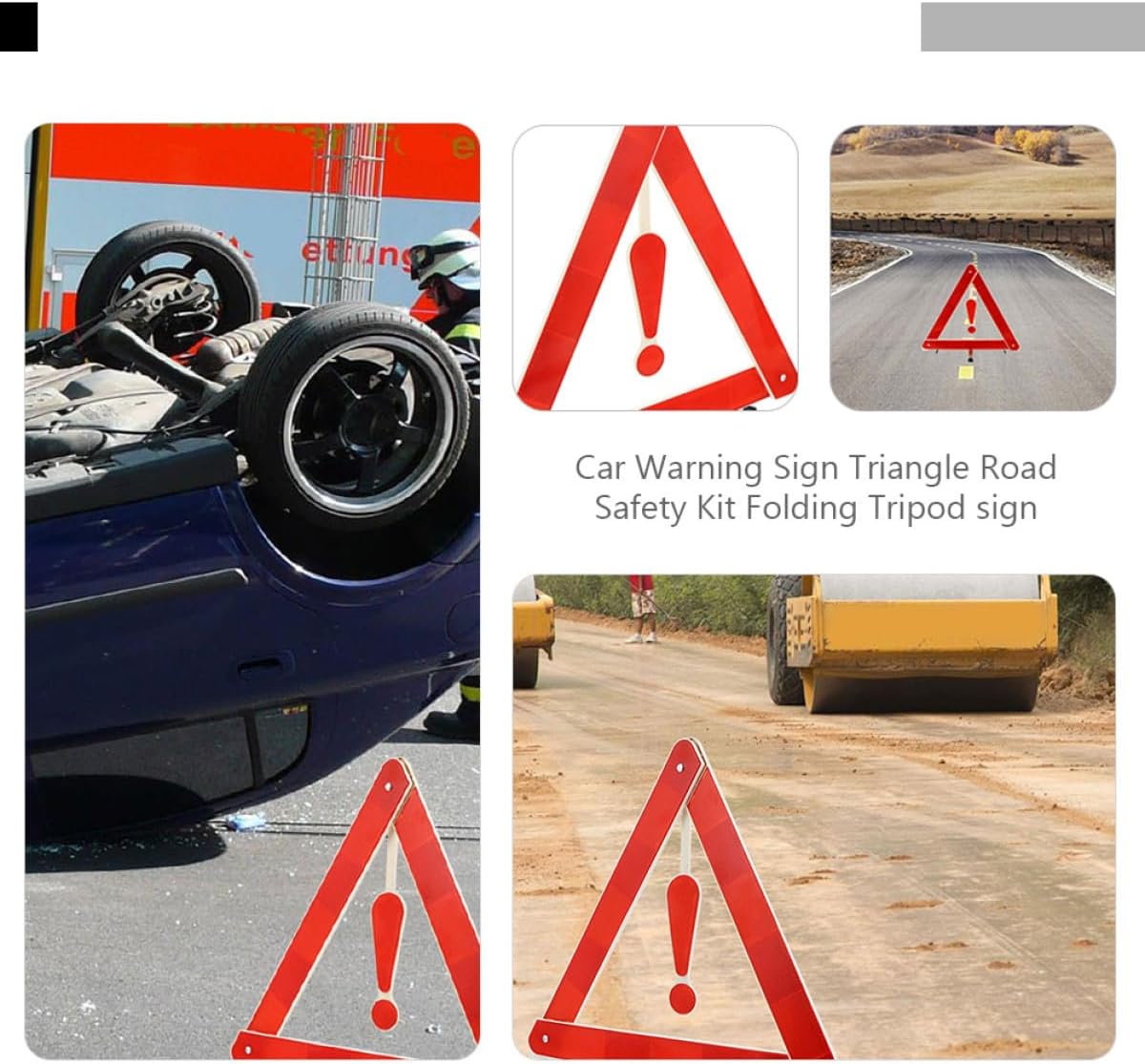 4pcs Car Safety Triangle Kit Road Car Emergency Triangle Stability Warning Tripods
