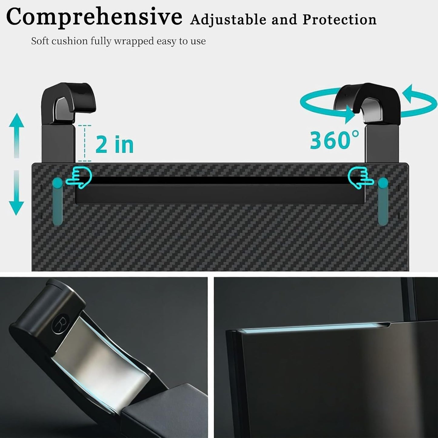 2-in-1 Car Steering Wheel Tray Desk & Car Seat Gap Filler Organizer, Upgraded Foldable Adjustable Car Table Compatible with Steering Wheel Cover| for Laptop, Eating Food, Writing (Portable)