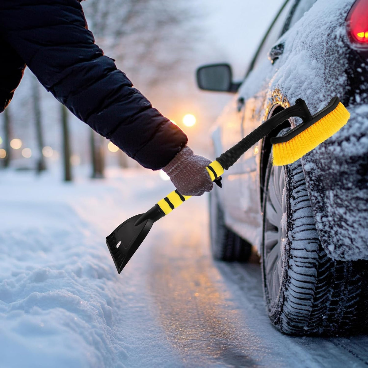 Luxshiny Ice Scraper Snow Brush for Car Winter Snow Removal Tool