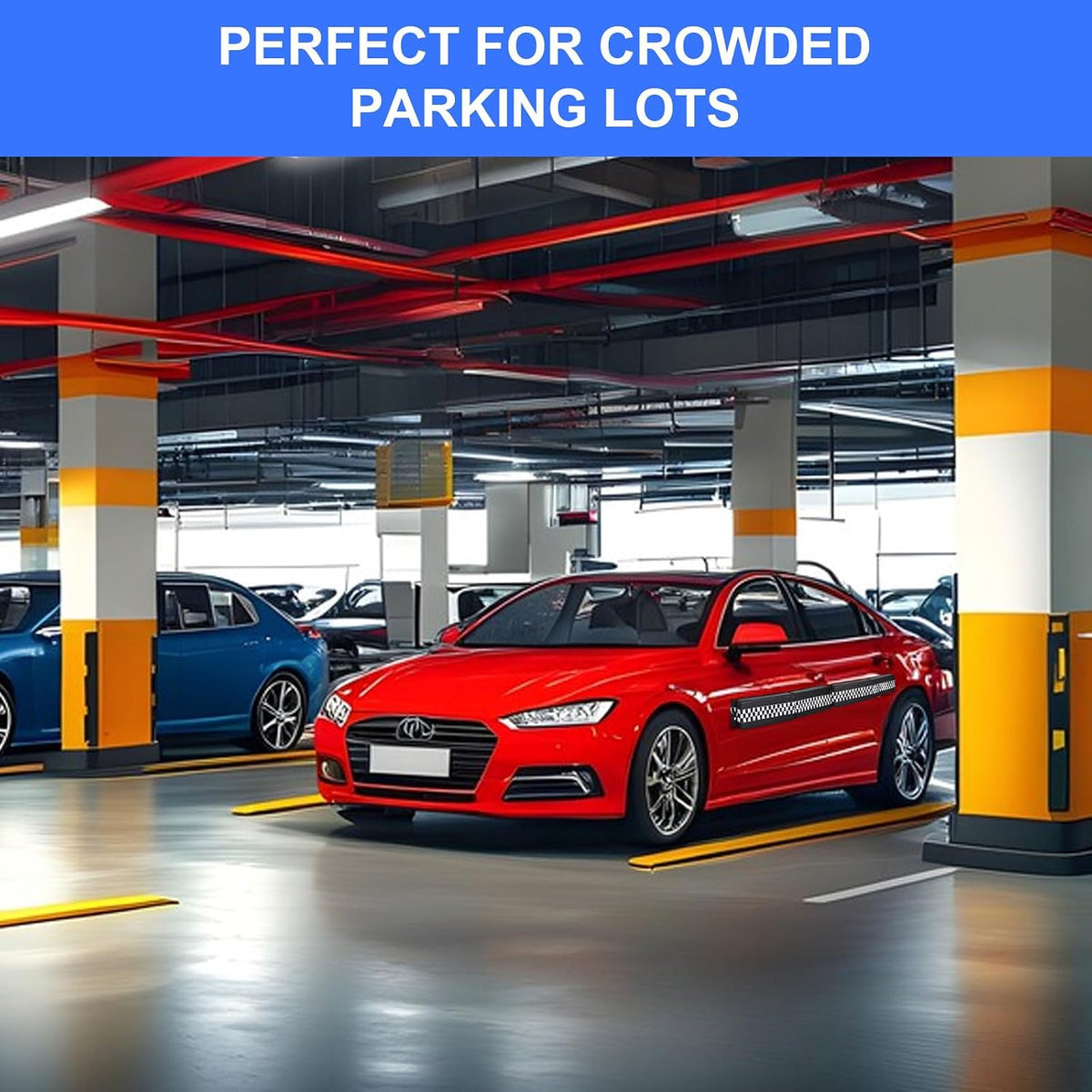 Hivexagon Magnetic Car Door Dent Protector - PU Leather Removable Soft Cushion Protector for Non-Aluminum Cars Doors, Prevents Dents and Scratches for Vehicles (Black)-2PACK