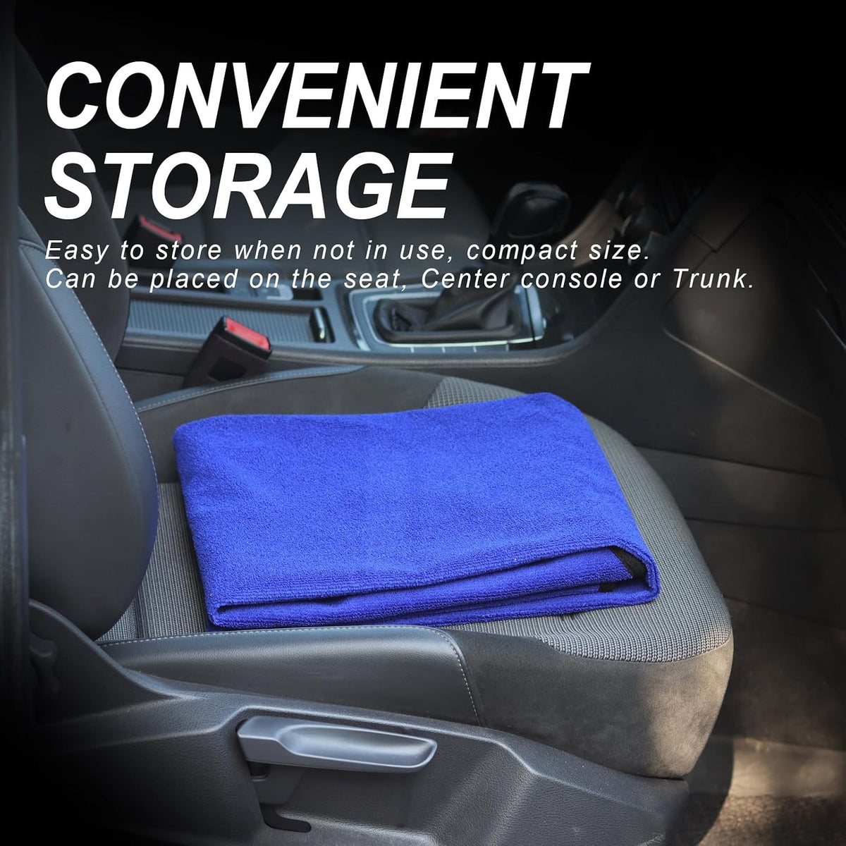 Sweat Towel Car Seat Cover Protector Front Seats for Gym Workout, Running, Swimming, Beach and Hiking, Waterproof Universal Seat Cover for Car, Trucks, Van & SUV (2, Pure Blue, Front)