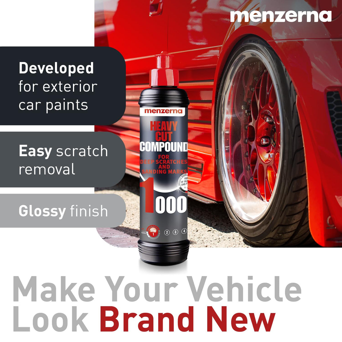 menzerna Heavy Cut Compound 1000 I Abrasive Polishing Compound I 8 fl oz