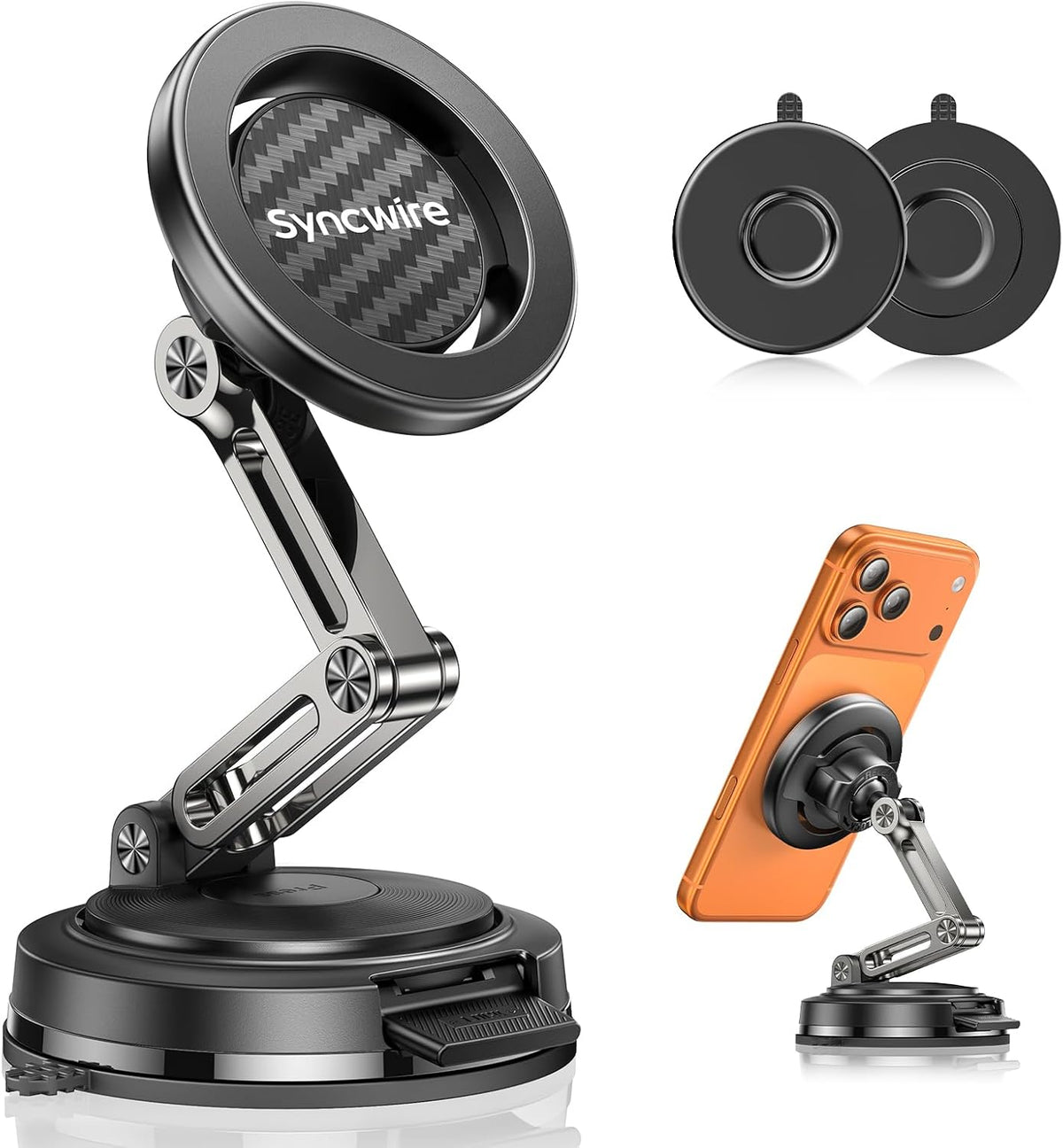 SYNCWIRE for MagSafe Car Mount Vacuum Magnetic Phone Holder Dash Windshield