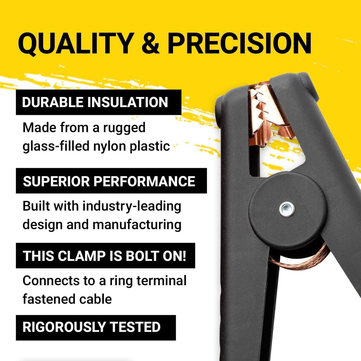 Spartan Power Replacement Jumper Cable Heavy Duty Car Battery Clamps - Clamp Ends Replacements for Jump Starter Cables - Single Clamp, Black