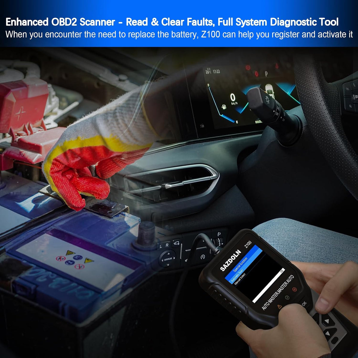 Z100 Fit for BMW-OBD2-Scanner, Car Code Readers, Full-System-Car-Diagnostic-Tools, with Battery Registration Tool, Oil Reset, ABS Bleed, EPB Reset, TPS Regulation (Black)