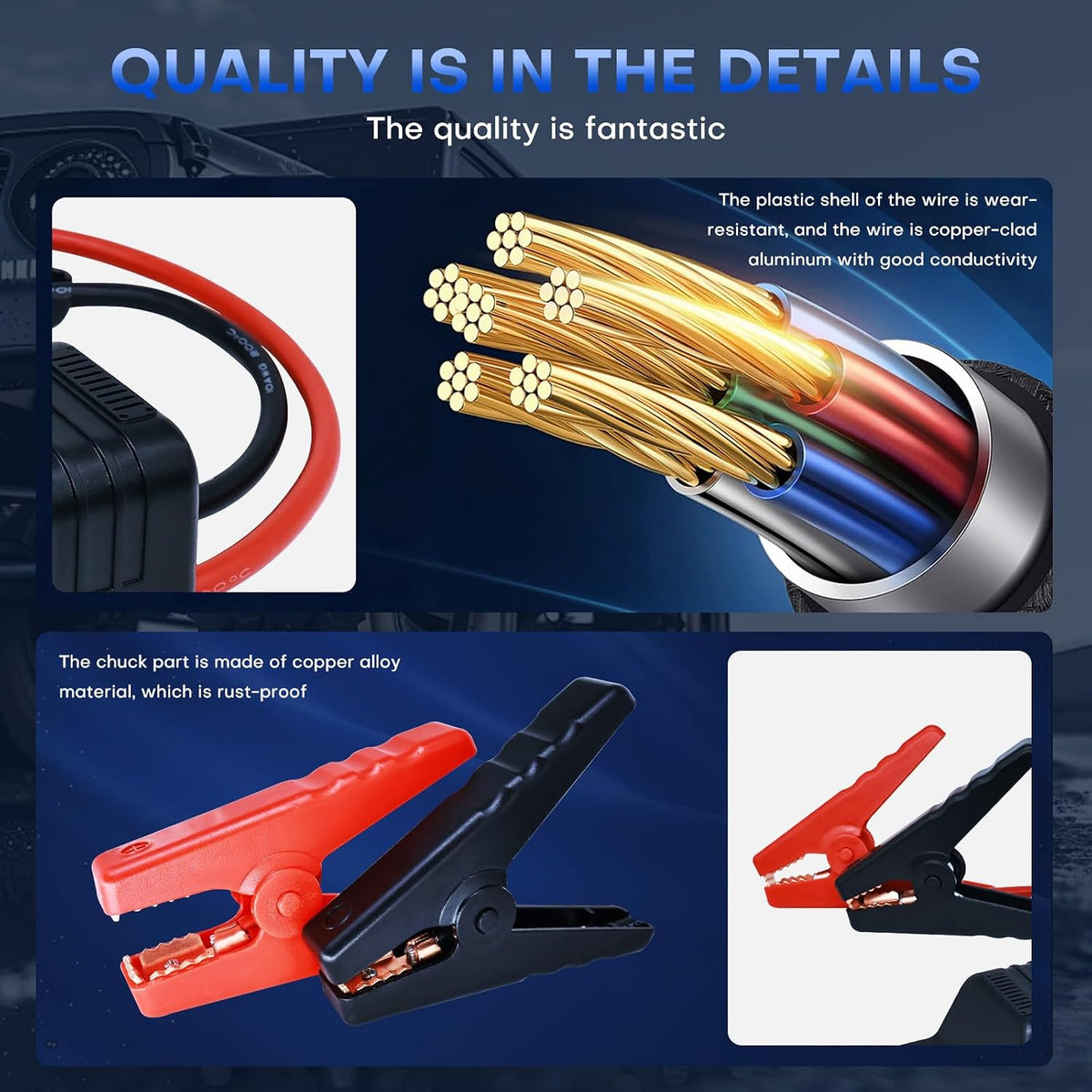 EC5 Smart Jump Starter Clamps,EC5 Heavy Duty Jump Starter Automotive Booster Clamp Cables Replacement Alligator Clamps with Intelligent LCD Screen for 12V Car Jump Starterand Many Other Brands
