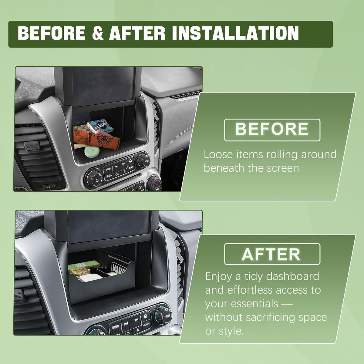 Center Console Organizer for 2015-2020 GMC Yukon & Chevrolet Suburban Tahoe
