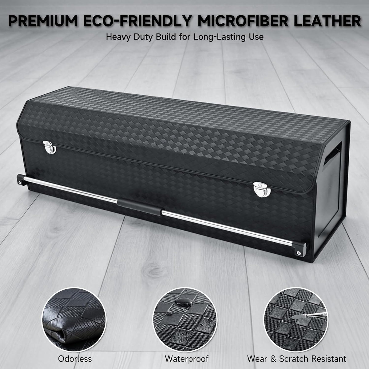 SUV Trunk Organizer, Leather Trunk Storage Organizer, Car Cargo Storage Box