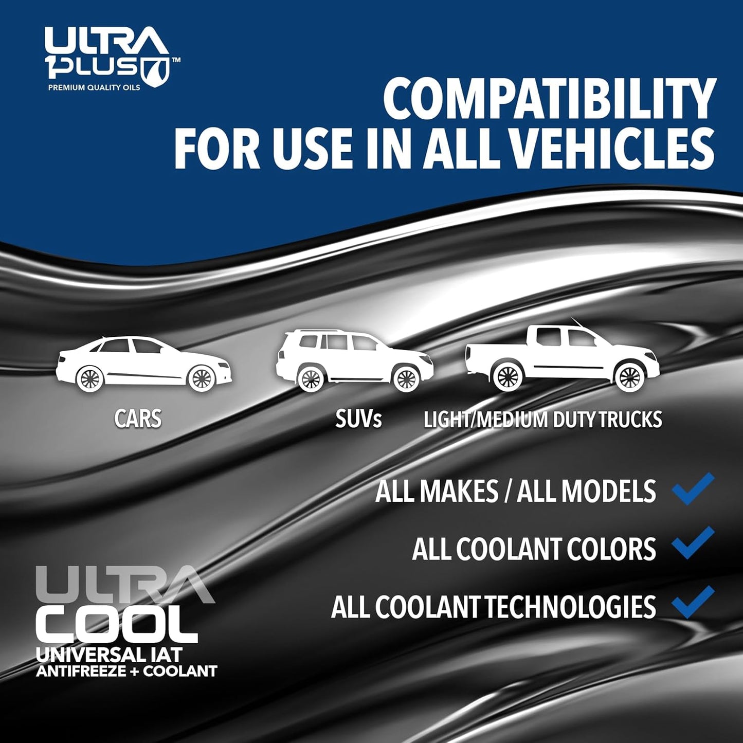 ULTRA 1PLUS Antifreeze Coolant - Universal Premixed 50/50 Orange - Ready to use Engine coolant - Gallon 4 QTS