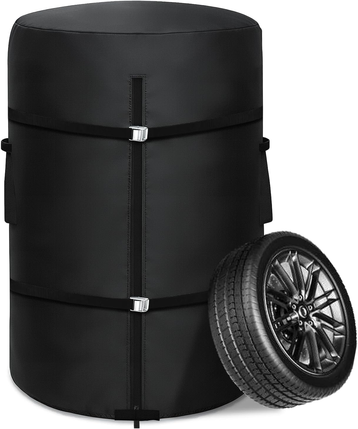 Tire Cover, Heavy Duty Waterproof Spare Tire Storage Bag - 28 Inch Diameter Tires Covers for Trucks, SUVs, RVs, Campers, Trailers (Black)