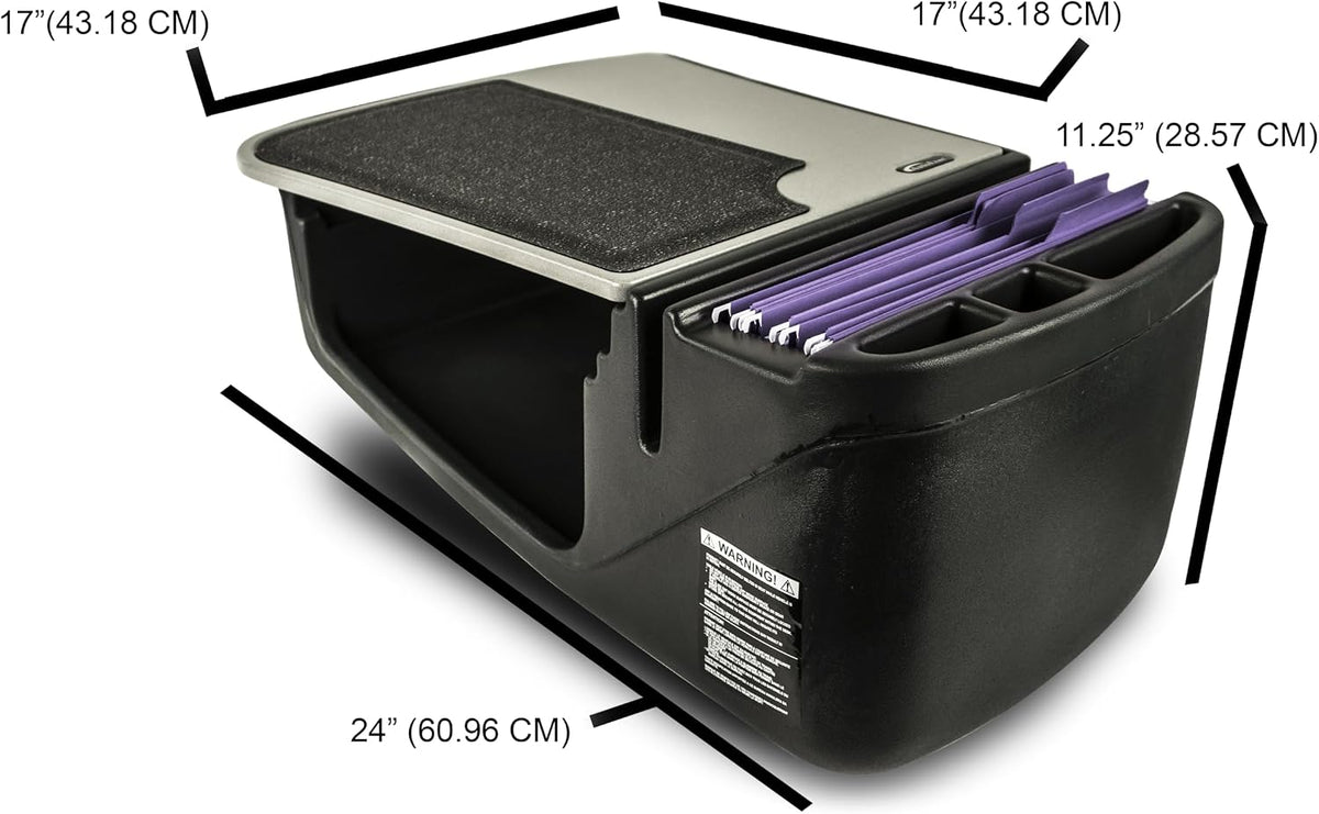 AutoExec Efficiency GripMaster Car Desk for Your Vehicle Workstation and Mobile Office, Mahogany